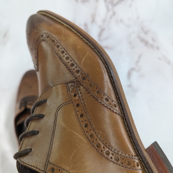 Florsheim Castellano Men 8 D Wing Ox Oxford Shoes Saddle Brown Tan Lace Up 14137